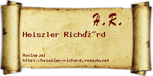 Heiszler Richárd névjegykártya
