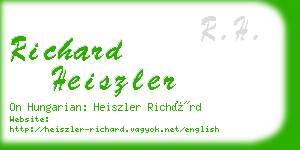 richard heiszler business card